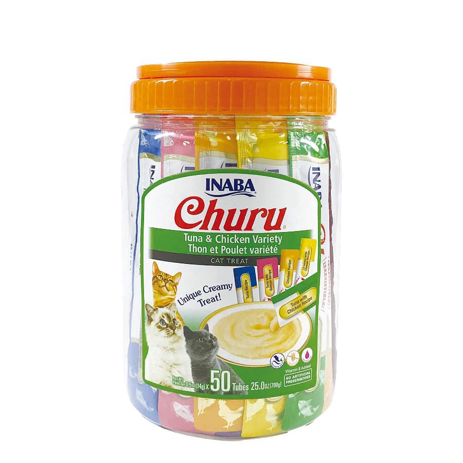 Churu Snack Cremoso Variedades de Atum e Frango para gatos – Pack 50, , large image number null